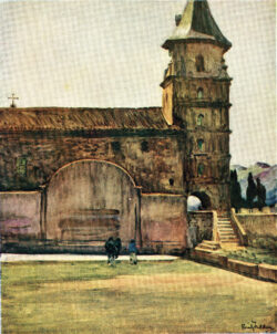 Church with Pelote Court Ainhoa