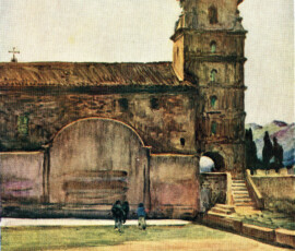 Church with Pelote Court Ainhoa Church with Pelote Court Ainhoa